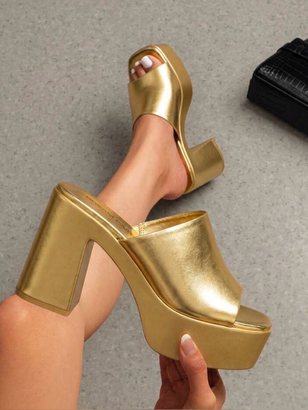 Dream Pairs Women's Gold Slide Sandals Platforms